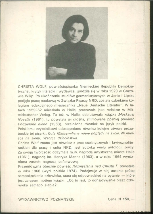 Rozmyślania nad Christą T.. CHRISTA WOLF