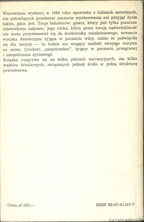 Niepotrzebni. JAN DOBRACZYŃSKI