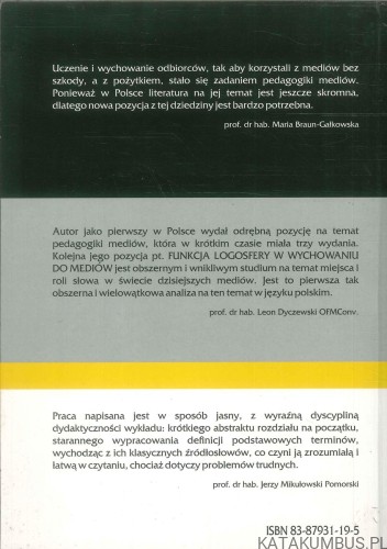 Funkcja logosfery w wychowaniu do mediów. ADAM LEPA