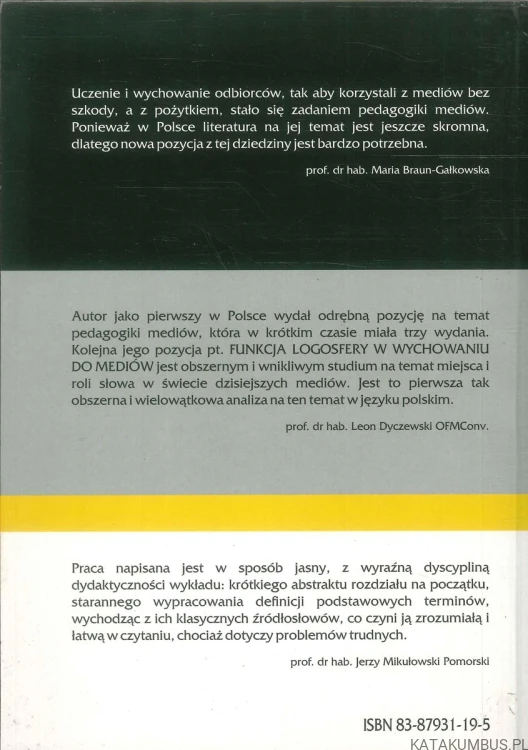 Funkcja logosfery w wychowaniu do mediów. ADAM LEPA