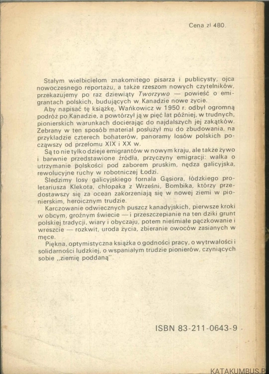 Tworzywo. MELCHIOR WAŃKOWICZ