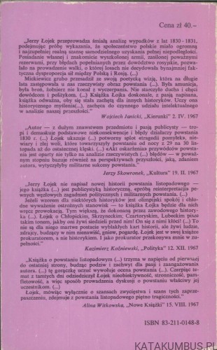 Szanse Powstania Listopadowego. JERZY ŁOJEK
