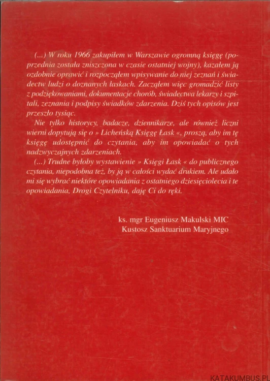 Z licheńskiej księgi łask. MAKULSKI EUGENIUSZ