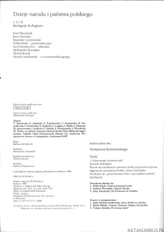 Testament Krzywoustego. ANDRZEJ JURECZKO