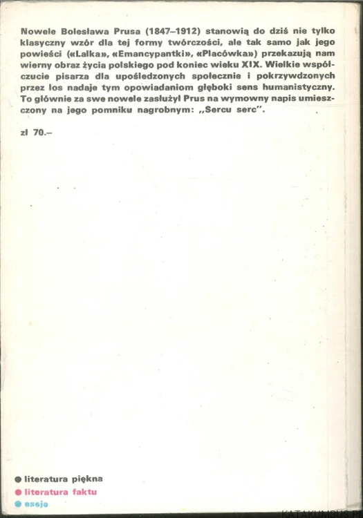 Nowele wybrane. BOLESŁAW PRUS