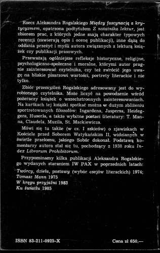 Między fascynacją a krytytyzmem. ALEKSANDER ROGALSKI
