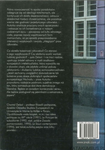 Esej o człowieku późnej nowoczesności. CHANTAL DELSOL