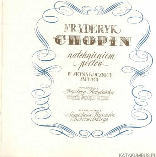 Fryderyk Chopin natchnieniem poetów. W setną rocznicę śmierci. KOBYLAŃSKA KRYSTYNA