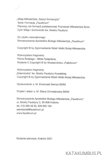 Misja miłosierdzia. Zeszyt formacyjny. PRACA ZBIOROWA