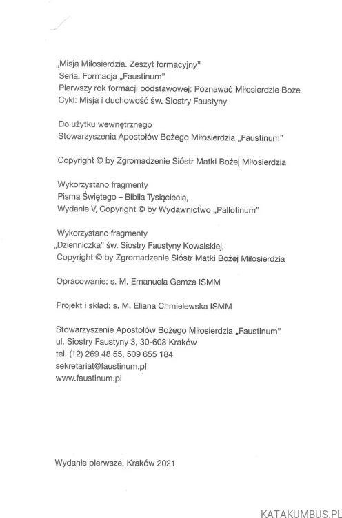 Misja miłosierdzia. Zeszyt formacyjny. PRACA ZBIOROWA
