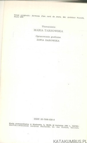 Kazania paryskiego proboszcza. JEAN-MARIE LUSTIGER