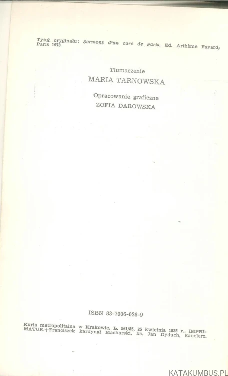 Kazania paryskiego proboszcza. JEAN-MARIE LUSTIGER