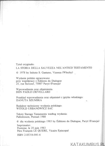 Stary Testament - historia zbawienia. PRACA ZBIOROWA