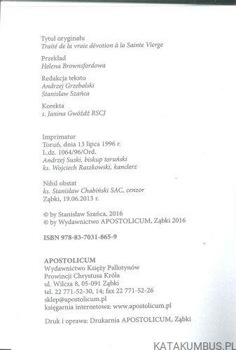 Traktat o doskonałym nabożeństwie do Najświętszej Maryi Panny. PRACA ZBIOROWA