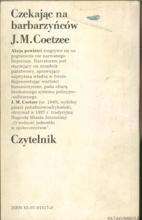 Czekając na barbarzyńców. J. M. COETZEE