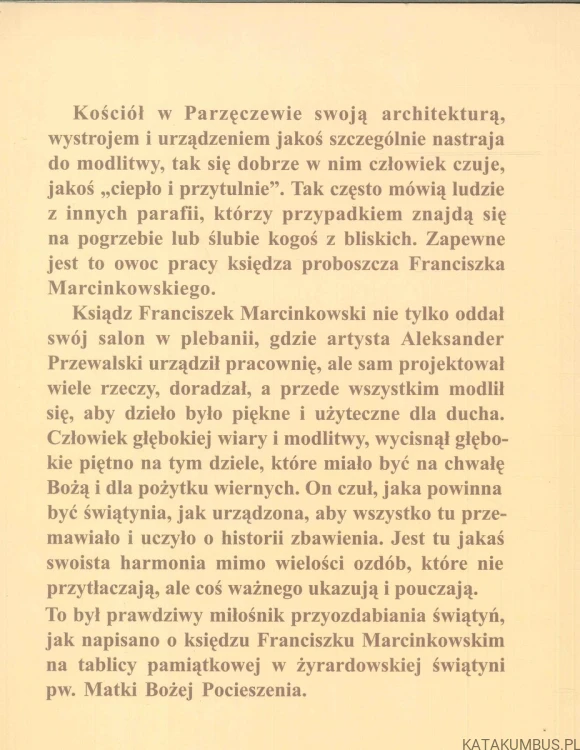 Ksiądz Franciszek Marcinkowski - dobry pasterz parzęczewskiej parafii. KS. JERZY SERWIK
