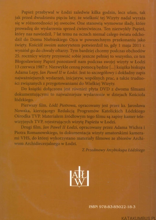 Papież Jan Pweł II w Łodzi+płyta. BP ADAM LEPA