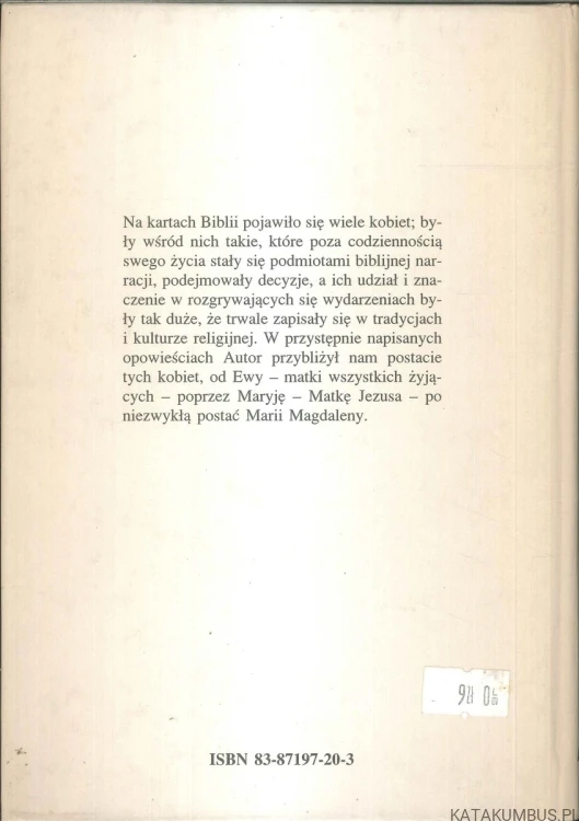 Od Ewy do Marii Magdaleny. Szkice o kobietach w Biblii. MAREK ŚNIECIŃSKI