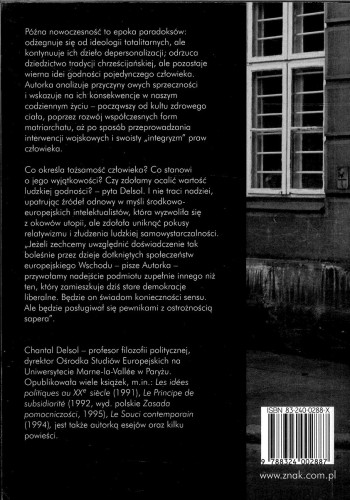Esej o człowieku późnej nowoczesności. CHANTAL DELSOL