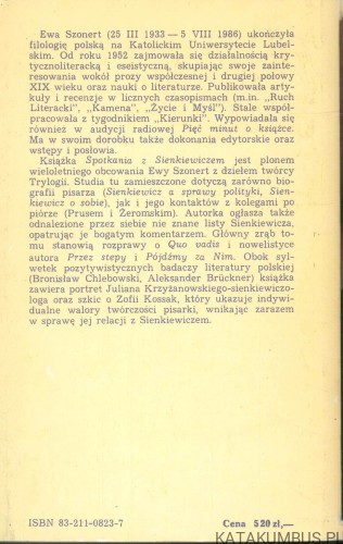 Spotkania z Sienkiewiczem. EWA SZONERT