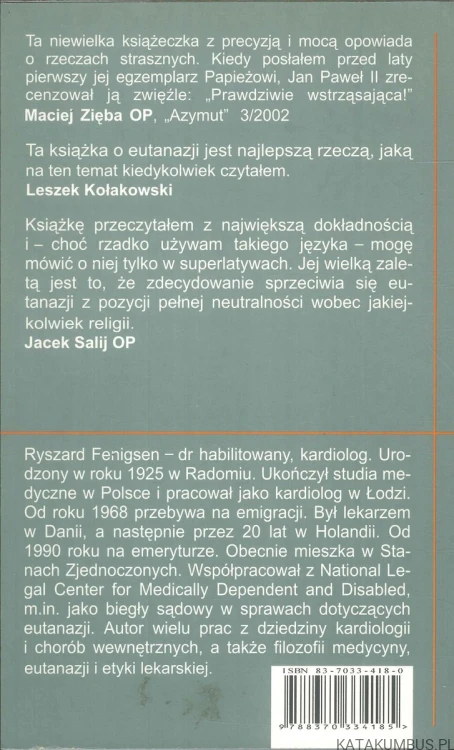 Eutanazja. Śmierć z wyboru?. RYSZARD FENIGSEN