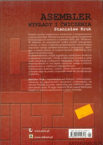 Asembler. Wykłady i ćwiczenia. STANISŁAW KRUK