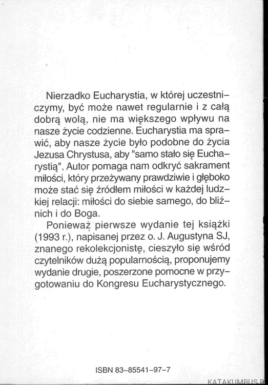 Życie i Eucharystia. JÓZEF AUGUSTYN SJ