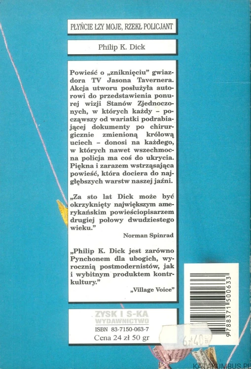 Płyńcie łzy moje, rzekł policjant. PHILIP K. DICK