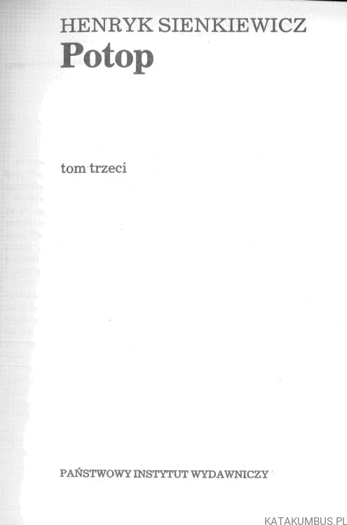 Potop (t. I-III). HENRYK SIENKIEWICZ