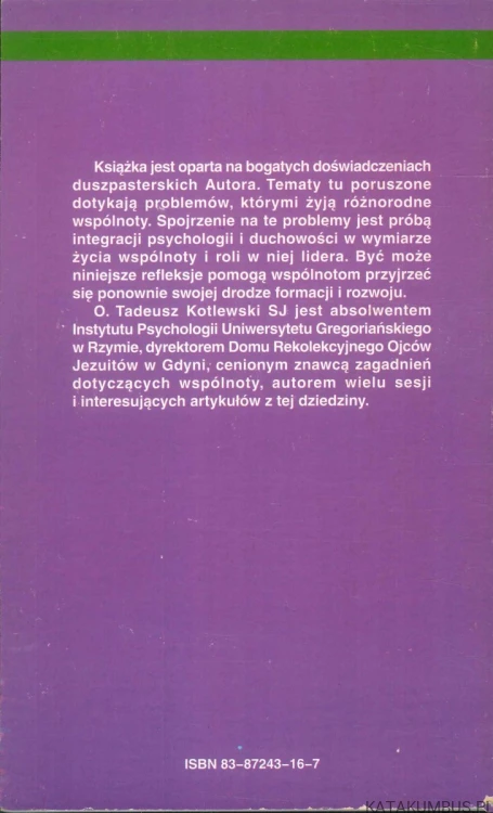 Dynamika wspólnoty i rola lidera. O. TADEUSZ KOTLEWSKI SJ