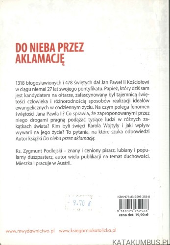 Do nieba przez aklamację. KS. ZYGMUNT PODLEJSKI