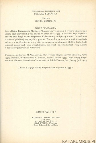 Klub Trzeciego Miejsca. MELCHIOR WAŃKOWICZ