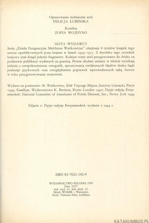 Klub Trzeciego Miejsca. MELCHIOR WAŃKOWICZ
