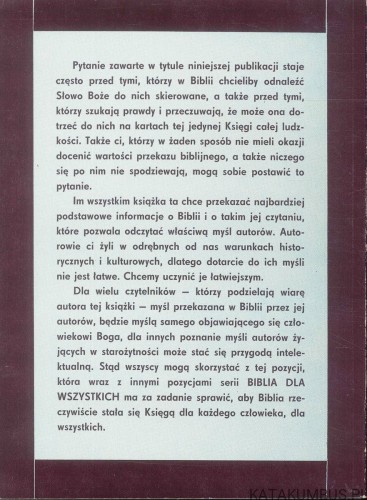 Jak czytać Pismo Święte?. KS. TOMASZ JELONEK