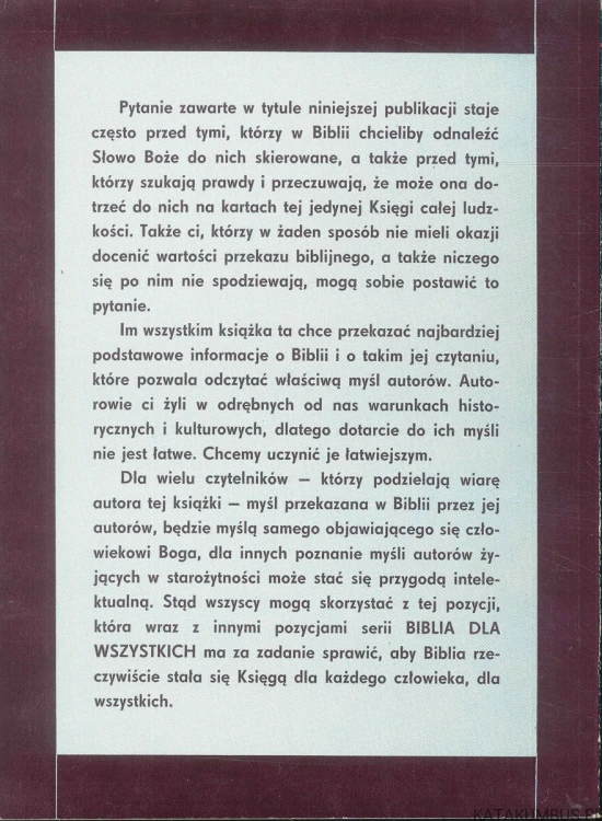 Jak czytać Pismo Święte?. KS. TOMASZ JELONEK