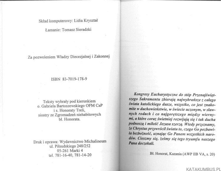 Eucharystia skarbem Kościoła. PRACA ZBIOROWA