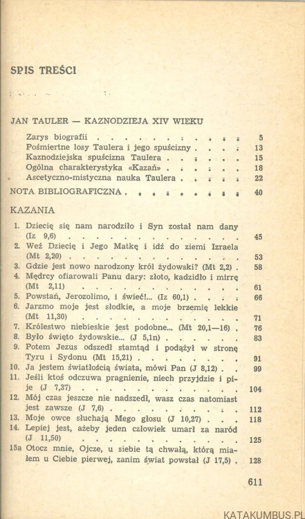 Kazania. JAN TAULER