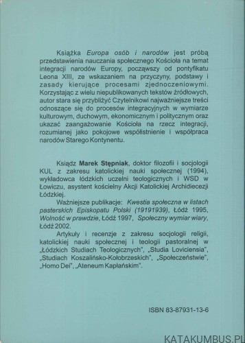 Europa osób i narodów. MAREK STĘPNIAK