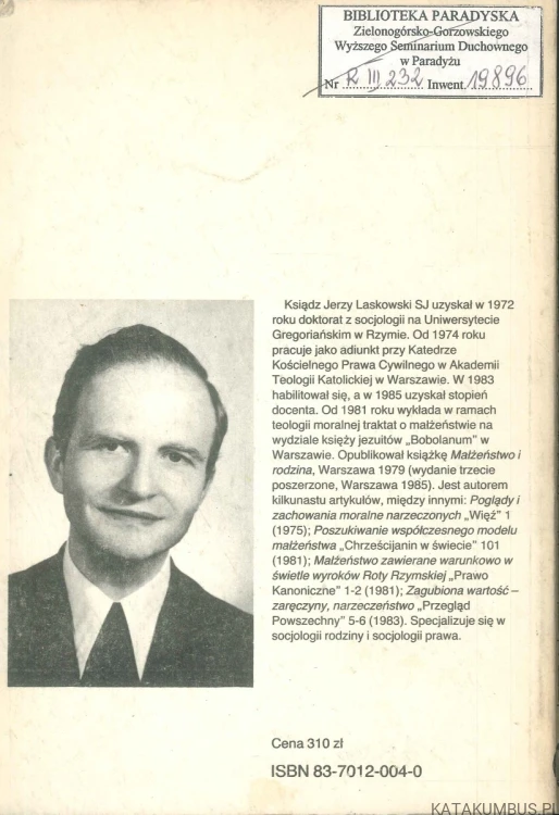 Trwałość wspólnoty małżeńskiej. JERZY LASKOWSKI