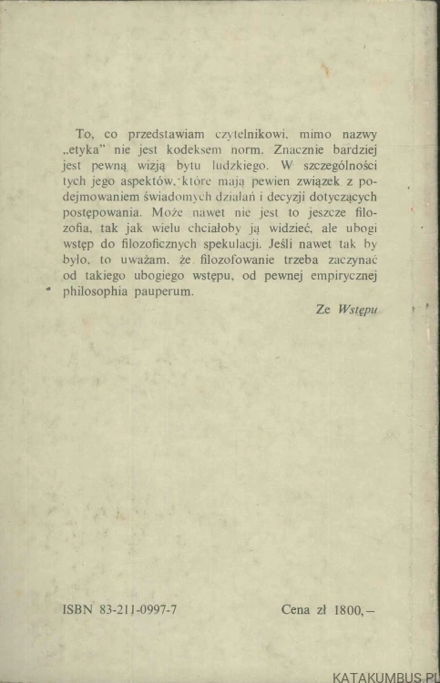 Etyka w doświadczeniu wewnętrznym. ANDRZEJ GRZEGORCZYK