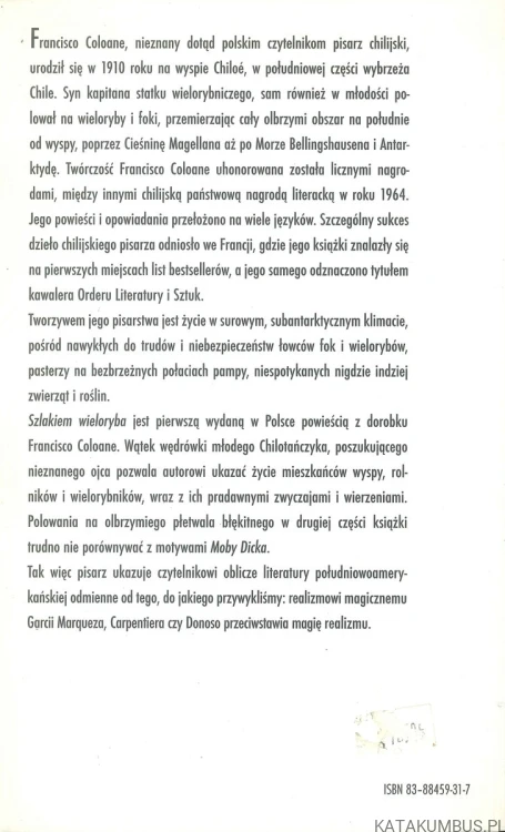 Szlakiem wieloryba. FRANCISCO COLOANE