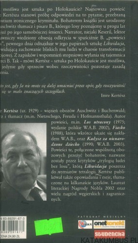 Likwidacja. IMRE KERTÉSZ