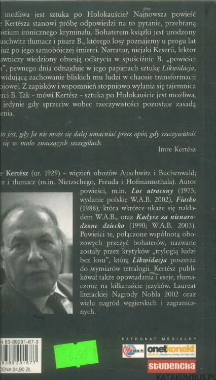 Likwidacja. IMRE KERTÉSZ
