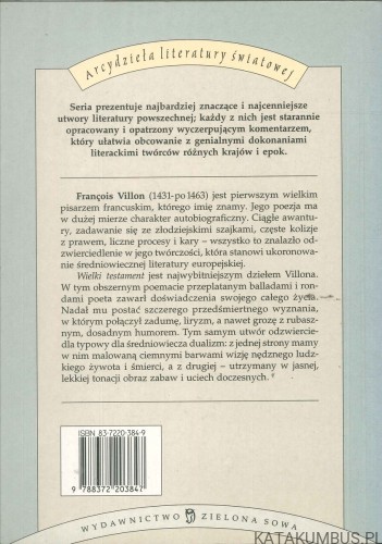 Wielki testament. FRANÇOIS VILLON
