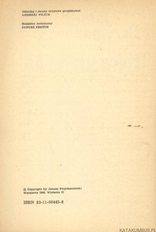 Trójca grzeszna. JANUSZ PRZYMANOWSKI