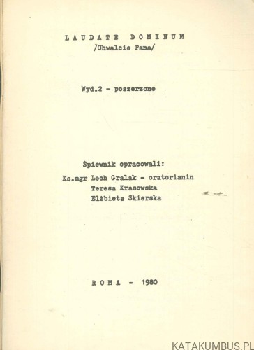 Śpiewnik Laudate Dominum (Chwalcie Pana). PRACA ZBIOROWA