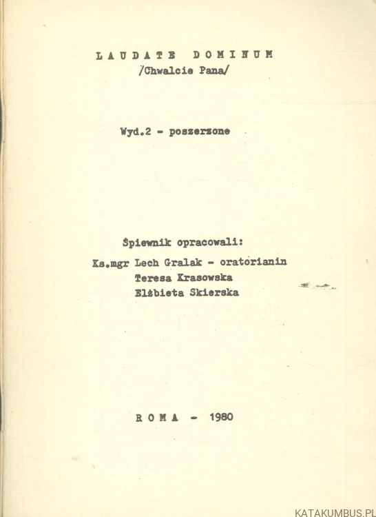 Śpiewnik Laudate Dominum (Chwalcie Pana). PRACA ZBIOROWA