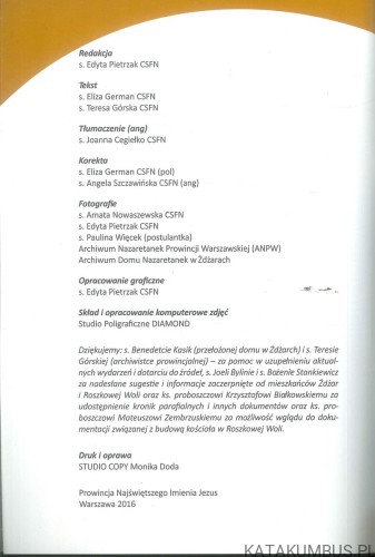 Śladami bł. Franciszki Siedliskiej po Roszkowej Woli i Żdżarach. PRACA ZBIOROWA