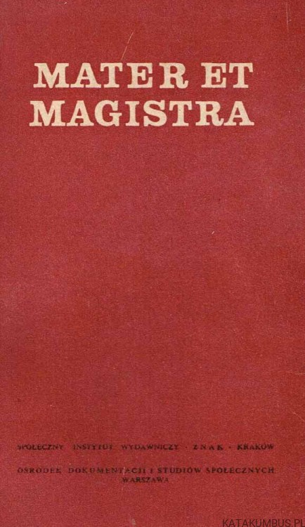 Mater et Magistra. JAN XXIII