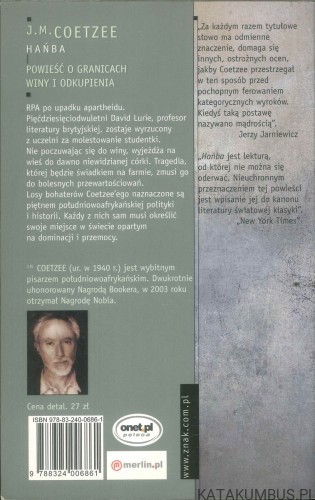 Hańba. J.M. COETZEE